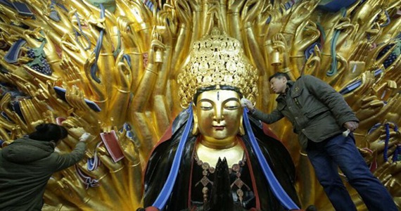 重庆大足千手观音造像修复接近尾声