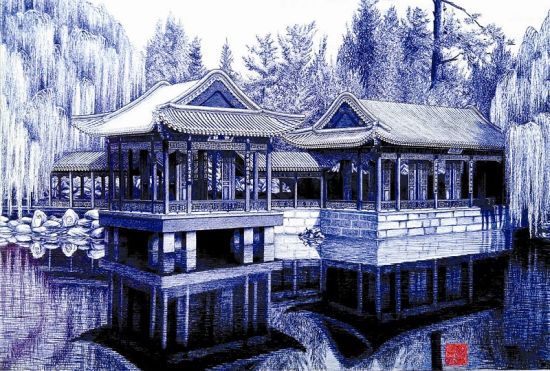 圆珠笔画走红网络 山西农村小伙追寻&ldquo;蓝色梦想&rdquo;