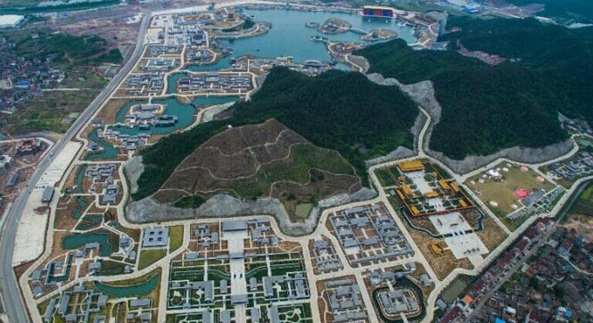 航拍浙江横店耗资300亿建&ldquo;圆明新园&rdquo;首期