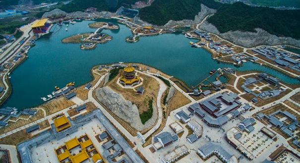 航拍浙江横店耗资300亿建&ldquo;圆明新园&rdquo;首期