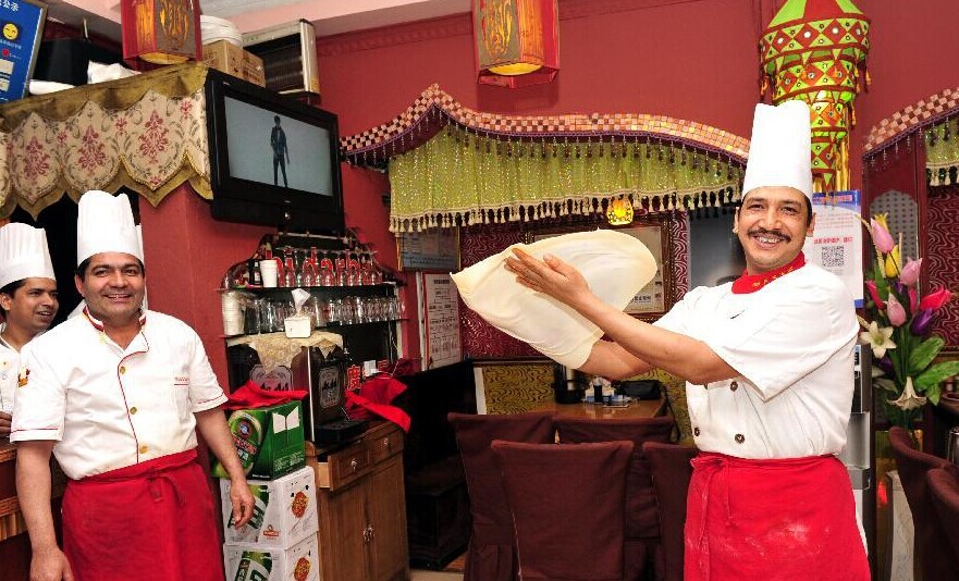 西安大雁塔下的印度新德里餐厅