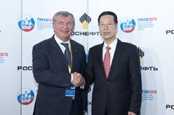 张高丽会见俄总统能源发展战略和生态安全委员会秘书长、俄石油公司总裁谢钦