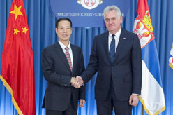 张高丽会见塞尔维亚总统尼科利奇
