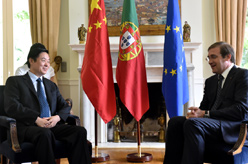 刘奇葆会见葡萄牙总理科埃略