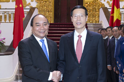 张高丽与越南政府副总理阮春福举行会谈