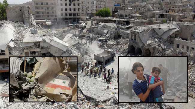 叙利亚一军机在居民区坠毁 伤亡惨重