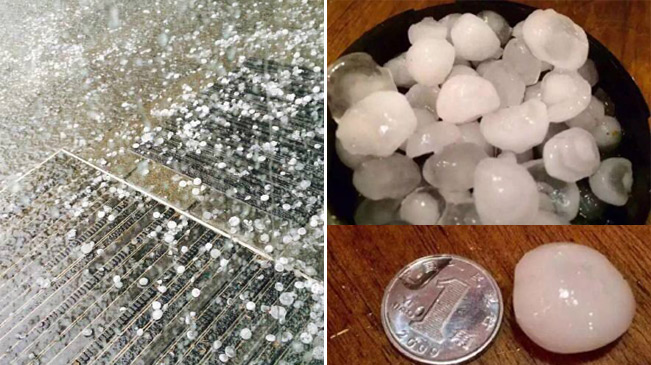 北京突降冰雹 大如硬币