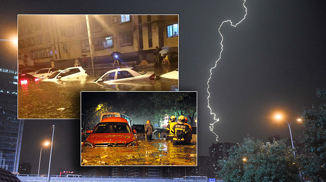 北京雷雨交加 城区多处积水严重