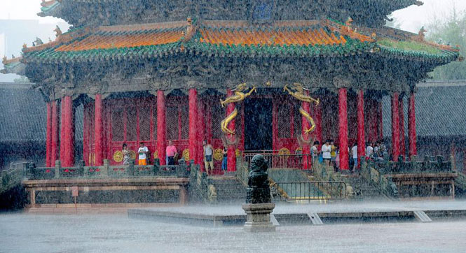 暴雨来袭 沈阳故宫被&ldquo;淹&rdquo;