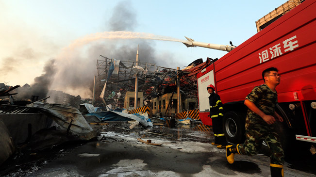 天津滨海新区危险品仓库爆炸事故已造成50人死亡