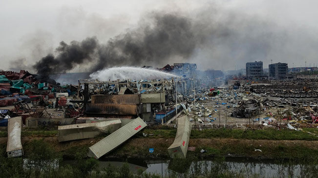 天津港&ldquo;8&middot;12&rdquo;事故：事故现场明火基本扑灭