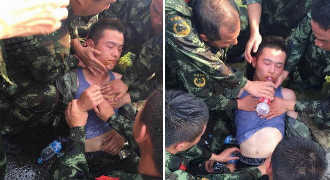 天津救援武警防化兵脱水昏迷 两次倒在现场