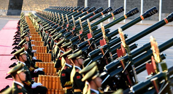 礼炮阵地准备就绪 静候纪念大会开始