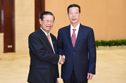 张高丽会见老挝副总理宋沙瓦