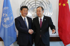 习近平会见联合国秘书长潘基文