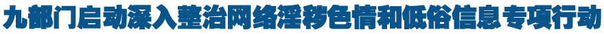 九部门启动深入整治网络淫秽色情和低俗信息专项行动