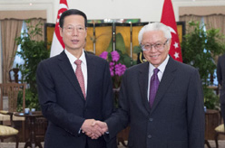 张高丽会见新加坡总统陈庆炎