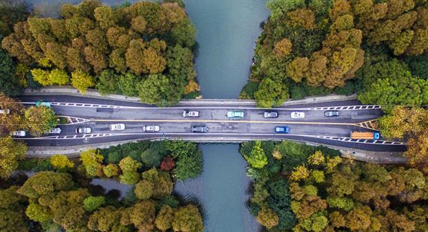 寒潮来袭 杭州西湖开启最美&ldquo;七彩深秋&rdquo;