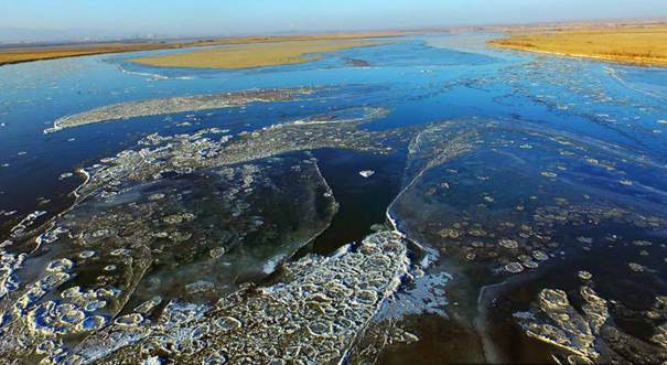 黄河现流凌景观