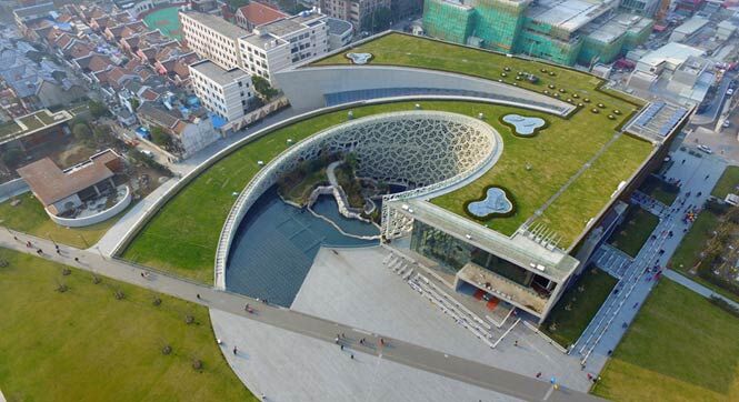 航拍沪上文化地标：上海自然博物馆