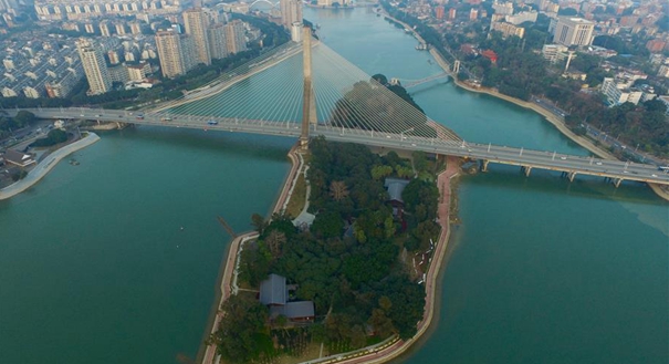 空中俯瞰福州&ldquo;爱情之岛&rdquo;