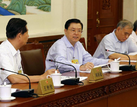 张德江参加十二届全国人大常委会第二十二次会议分组会议