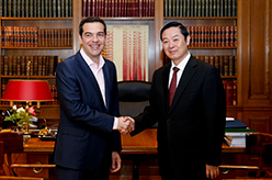 希臘總理齊普拉斯會見劉奇葆