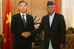 尼泊尔总理会见汪洋