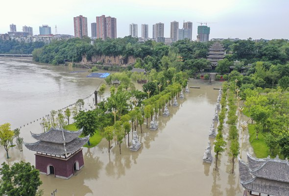 重慶潼南迎來過境洪水