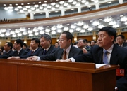 委员在现场摁表决器