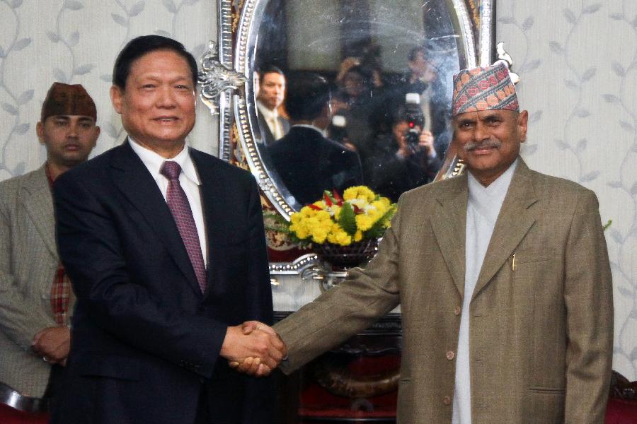 尼泊尔总统亚达夫会见刘淇