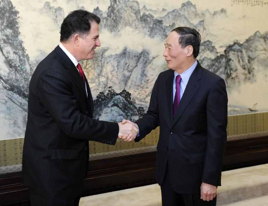 王岐山会见美戴尔公司董事长兼首席执行官迈克尔&middot;戴尔