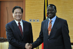 刘淇会见肯尼亚总理奥廷加