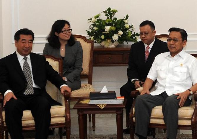 回良玉会见印尼副总统布迪奥诺