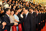 胡锦涛会见出席全国创先争优表彰大会代表