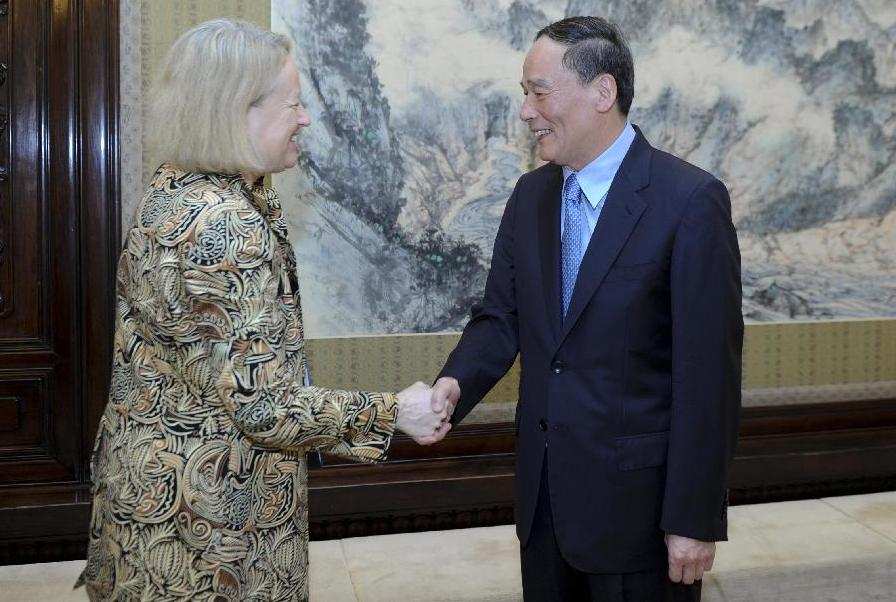 王岐山会见美国证券交易委员会主席夏皮罗