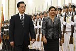 胡錦濤主持儀式歡迎哥斯達黎加總統訪華