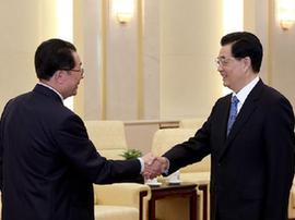 胡錦濤會見中朝兩個經濟區開發合作聯合指導委員會朝方代表團
