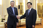 胡錦濤會見新加坡總理李顯龍