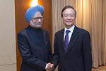 温家宝会见印度总理辛格