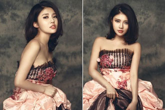 著名足球宝贝登韩国杂志 性感礼服显奢华[组图]