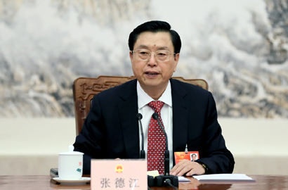 十二届全国人大一次会议主席团常务主席第五次会议举行　张德江主持