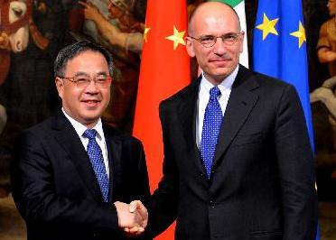 意大利总理莱塔会见胡春华