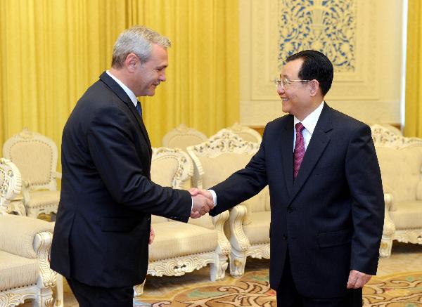 王刚会见罗马尼亚社会民主党代表团