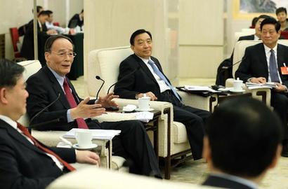 王岐山参加陕西代表团审议