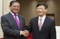 孟建柱会见柬埔寨副首相兼内政大臣萨肯