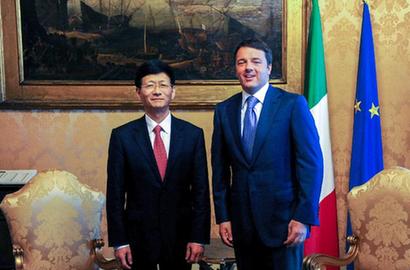 孟建柱会见意大利总理伦齐