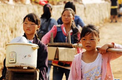 安置点的孩子们