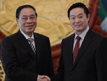 刘奇葆会见老挝人革党总书记朱马里