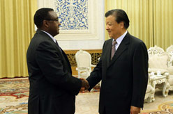 刘云山会见埃塞俄比亚人民革命民主阵线代表团